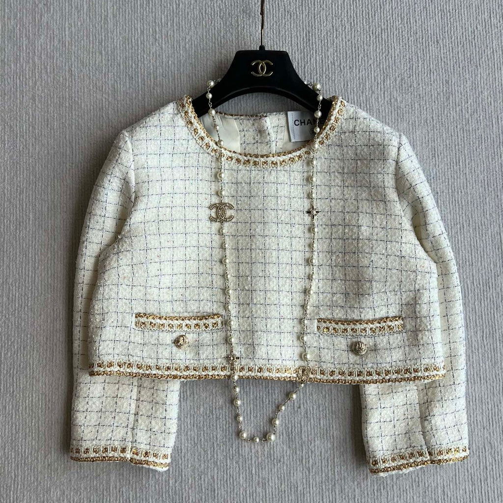 CC 25 Two-way Jacket White Wool Silk