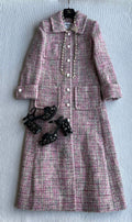 Chanel 25 Long Coat Pink Mohair Wool 318385