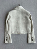 Chanel 2025 White Woven Tweed Fabric Jacket 318544