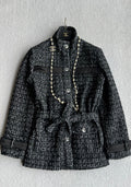 Chanel 2025 Belt Jacket Black Wool Cashmere 318587