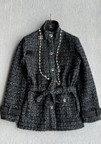 Chanel 2025 Belt Jacket Black Wool Cashmere 318587