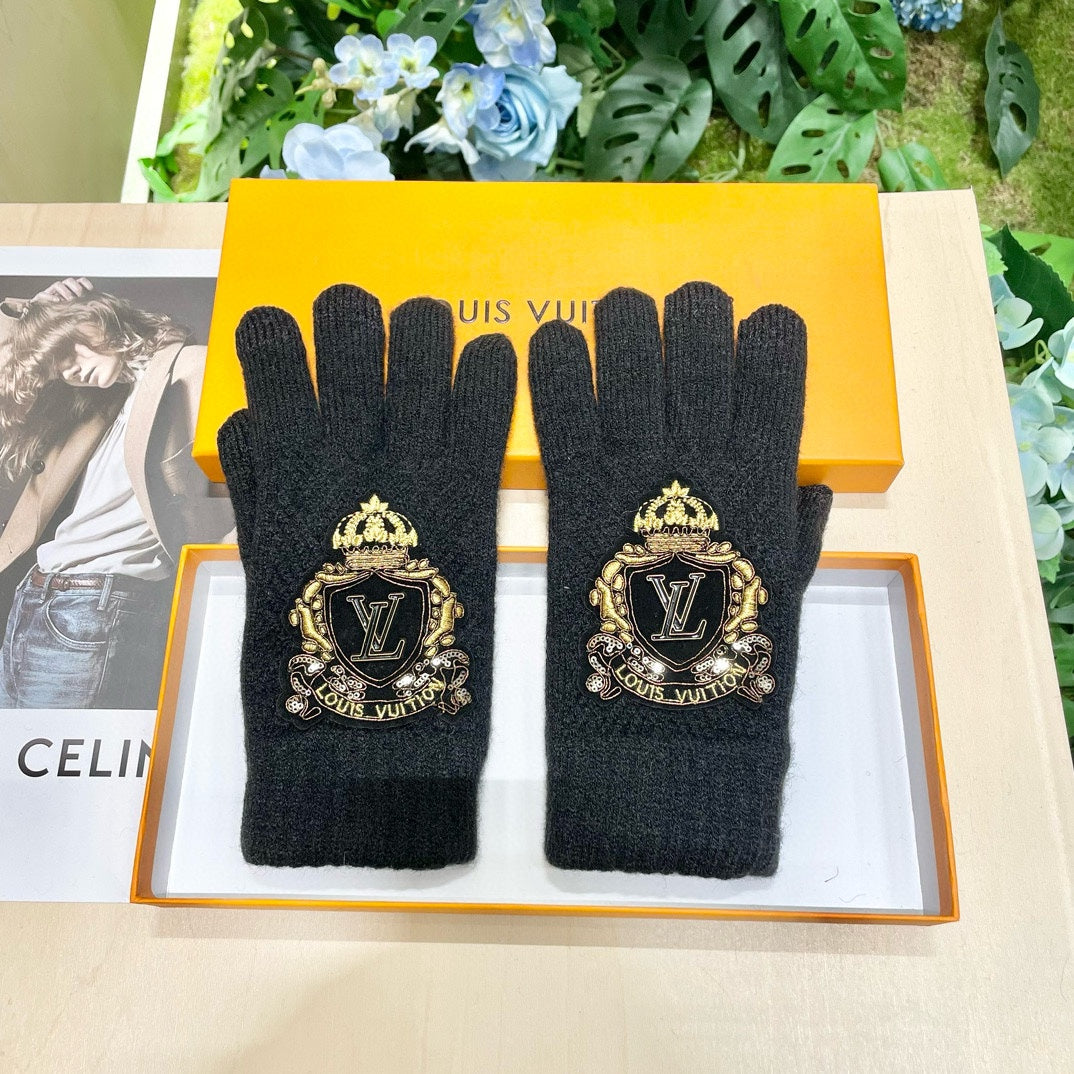 TOUCHSCREEN GLOVES IN BLACK WOOL 454593