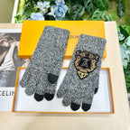 TOUCHSCREEN GLOVES IN STEEL GRAY WOOL 454594