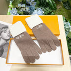 GLOVES IN LIGHT BROWN MIX WHITE WOOL 458549