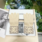 GLOVES IN BISQUE BEIGE WOOL KNIT 462429