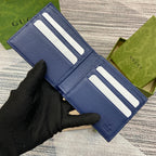 BIFOLD WALLET 11 IN CLASSIC BLUE CALFSKIN