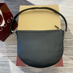 BODY SHOULDER BAG 40 IN BLACK CALFSKIN SILVER HARDWARE