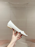 LV Shake Flat Ballerina White Lambskin