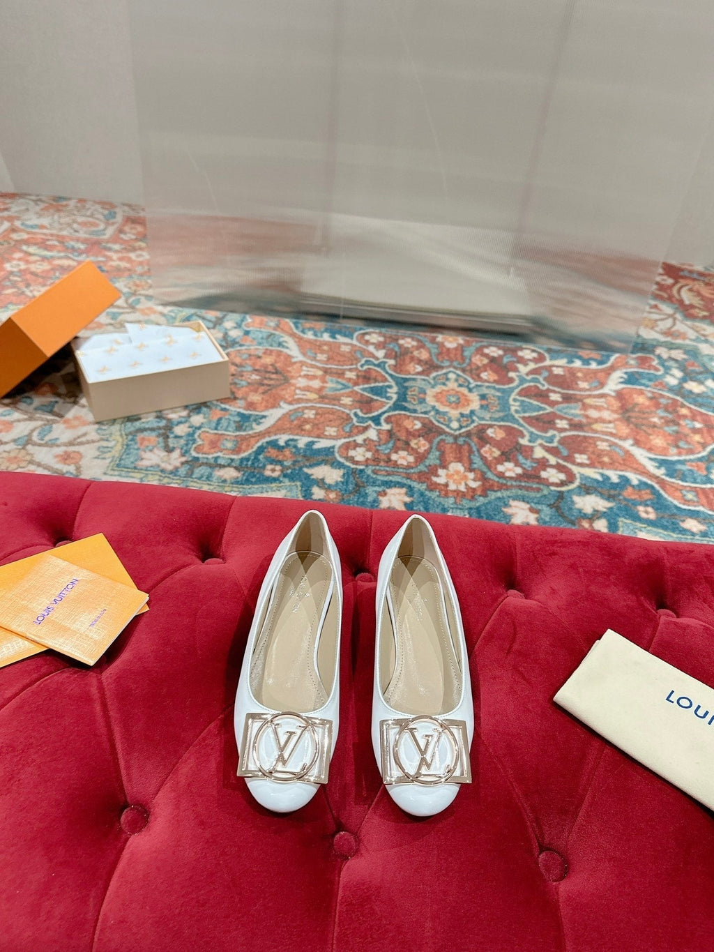 LV Shake Flat Ballerina White Lambskin