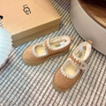 UGG Tazz Mary Jane Shoes Light Brown Suede Shearing