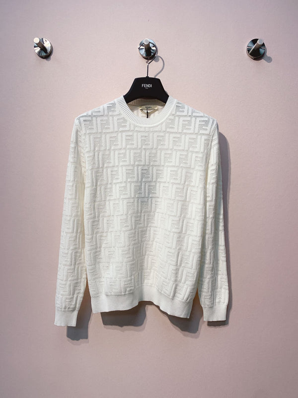Fendi 25 Sweater White Woool 0004