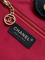 CC MEDIUM DEAUVILLE TOTE BAG 33CM BLACK CALFSKIN GHW