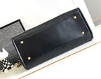 CC MEDIUM DEAUVILLE TOTE BAG 33CM BLACK CALFSKIN GHW