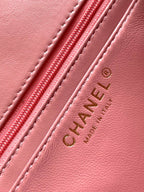 flap bag mini 20 pink tweed silver hardware