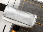 CC Vintage Hobo Bag 40cm Silver Metalic Lambskin Silver Hardware