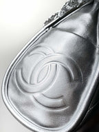 CC Vintage Hobo Bag 30cm Silver Metalic Lambskin Silver Hardware