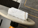 CC 25S Flap Bag 20cm White Fringed Sequin Calfskin