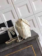 CC 25S Hobo Bag 18.5cm Cream Calfskin Gold Hardware