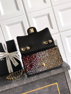 CC Classic Flap Bag 20cm Full Diamond Mutilcolor Calfskin