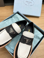 PRA CHOCOLATE BRUSHED LOAFERS BLACK AND WHITE CALFSKIN