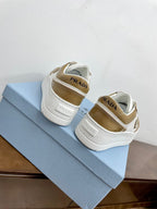 PRA DOWNTOWN BOLD SNEAKERS WHITE AND PEANUT CALFSKIN