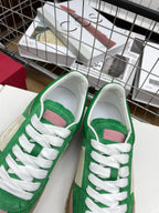 Upvillage Trainer 30mm In Green Mix Light Lotus Pink Suede With Laminated Calfskin 990153