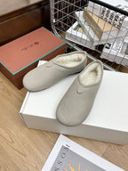 LP Cocooning Floaty Flat Grey White Wool Fleece Lining And Cowhide  989987