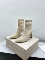 Jimmy Short Boots 85mm Ivory Suede 511613