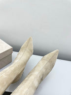 Jimmy Long Boots 85mm Ivory Suede 511614