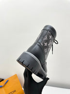 LV 25 Ankle Boots Black Monogram Cowhide 576224