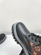 LV 25 Ankle Boots Black Brown Monogram Cowhide 576225