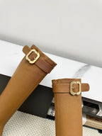 Miumiu 25 Long Boot Brown Leather 549775