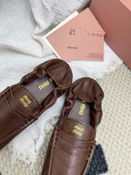 Miu Ruches Brown Leather 611335