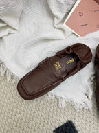 Miu Ruches Brown Leather 611335
