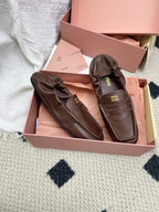 Miu Ruches Brown Leather 611335