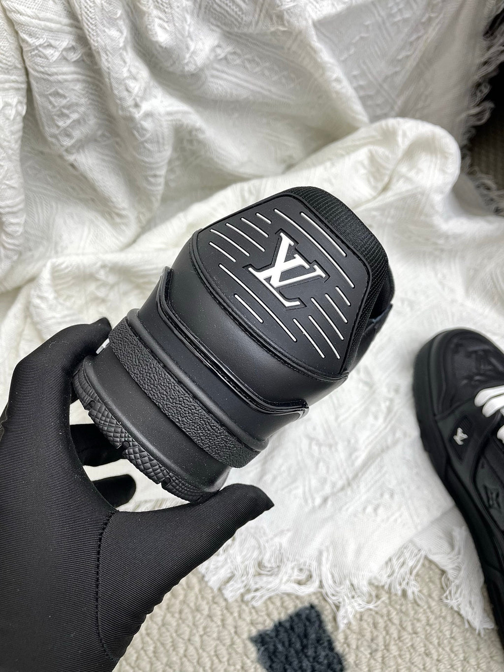 LV Trainer Sneaker Full Black Denim Cowhide 611154