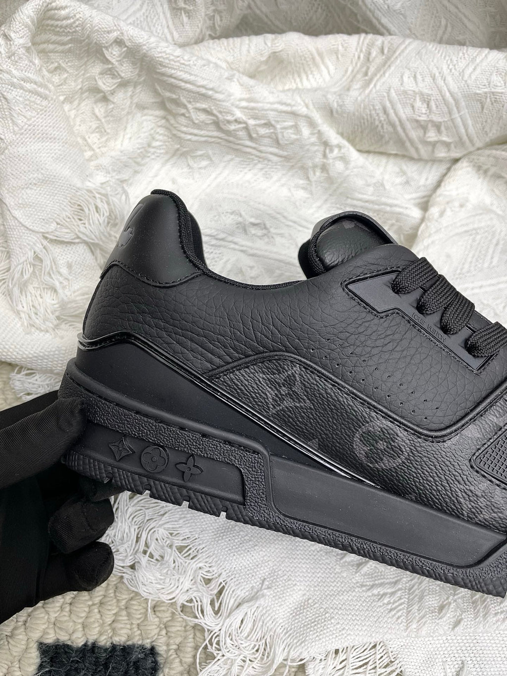 LV Trainer Sneaker Black Cowhide 611157