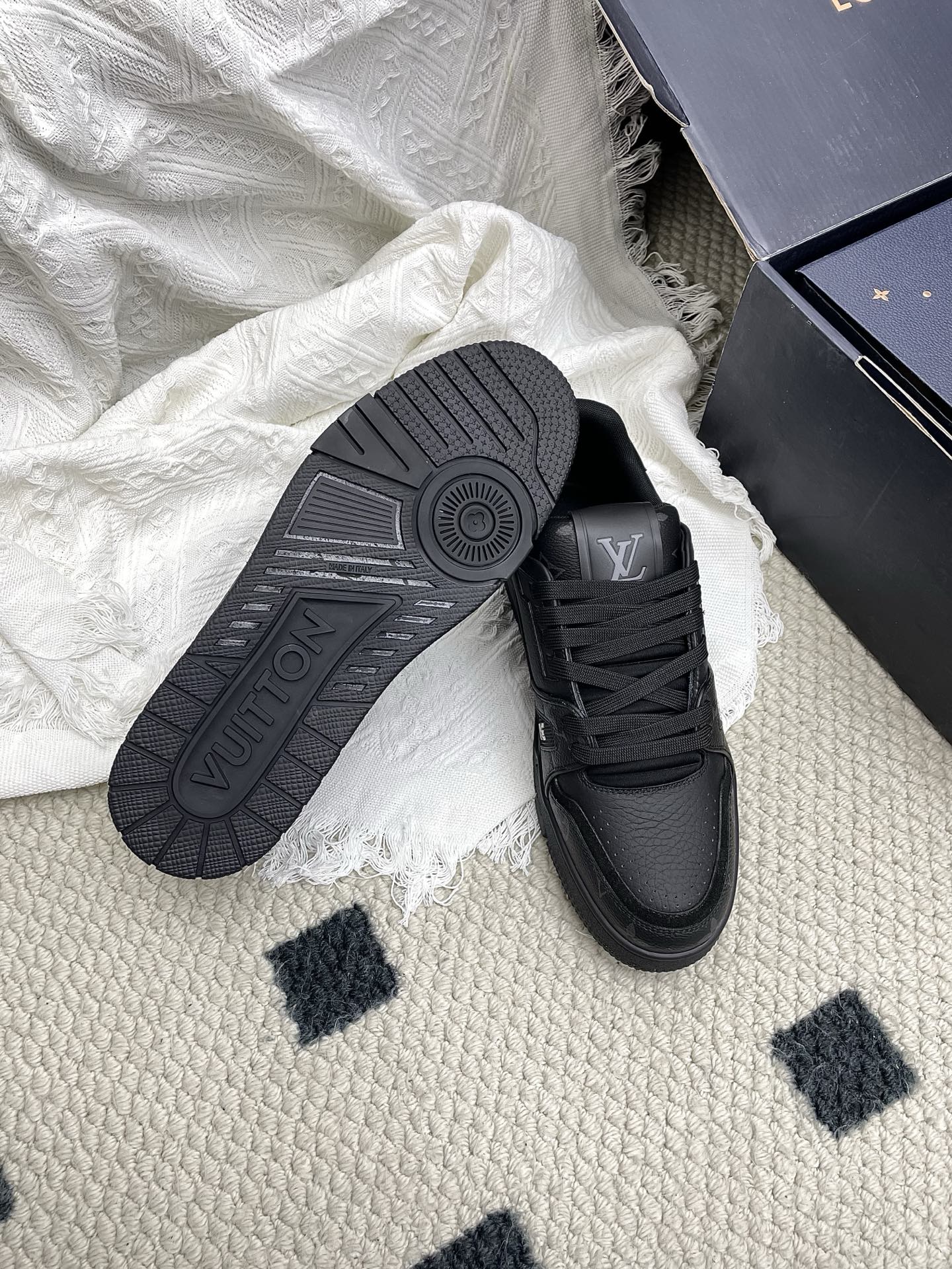 LV Trainer Sneaker Black Cowhide 611157
