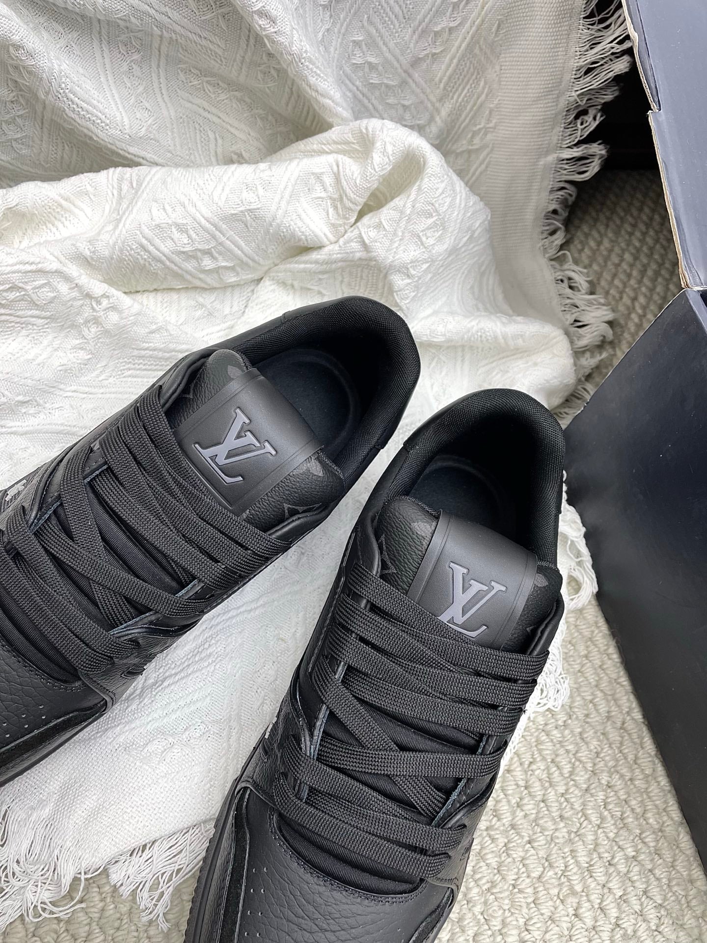 LV Trainer Sneaker Black Cowhide 611157