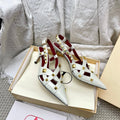 VT 26s Slingback 60 White Burgundy Lambskin 611369