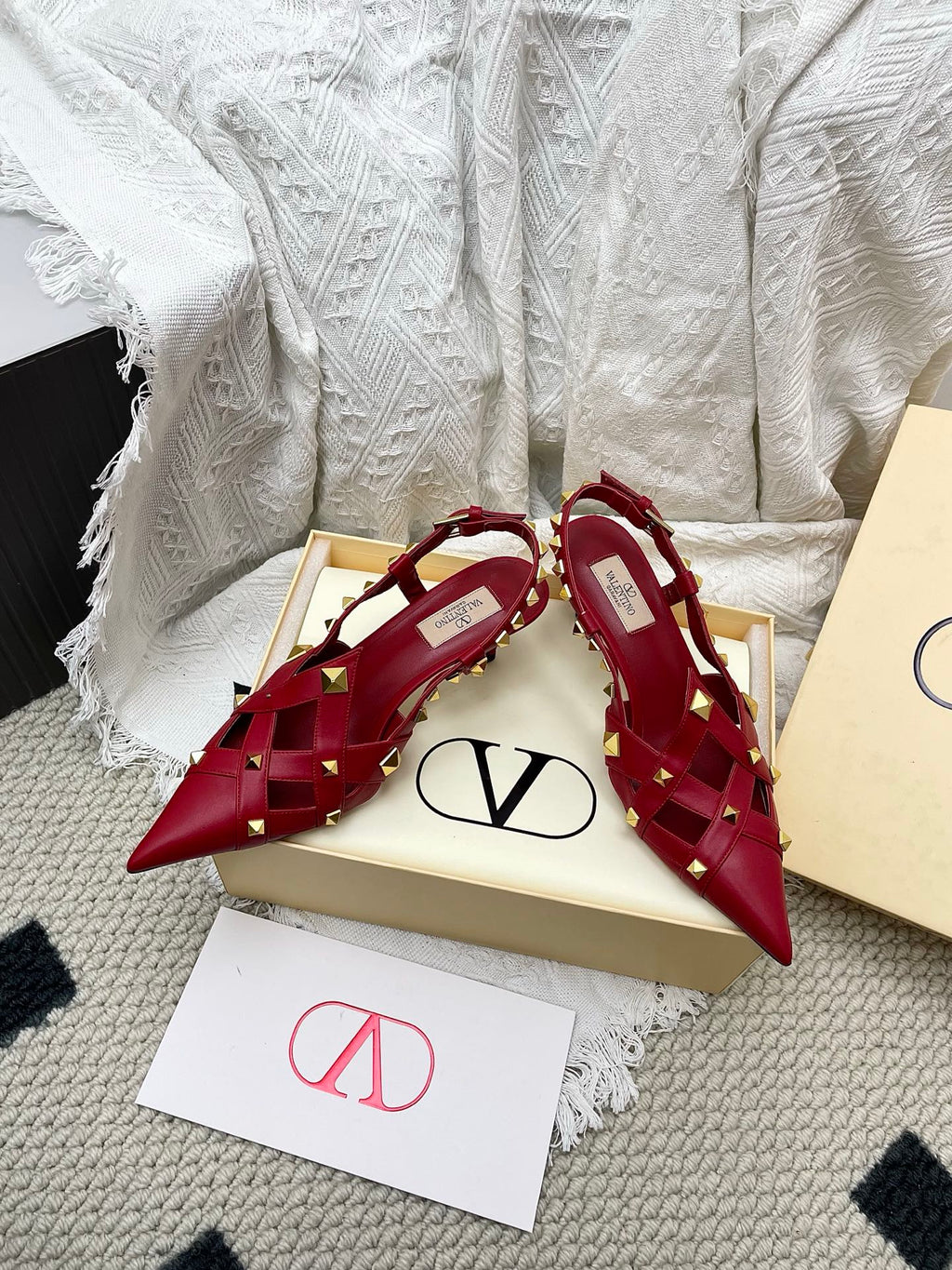 VT 26s Slingback 60 Dark Red Lambskin 611372