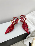 VT 26s Slingback 80 Dark Red Lambskin 611374