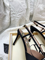 Garavani Bowow 8.0 Embellished Slingback Pumps Black Satin