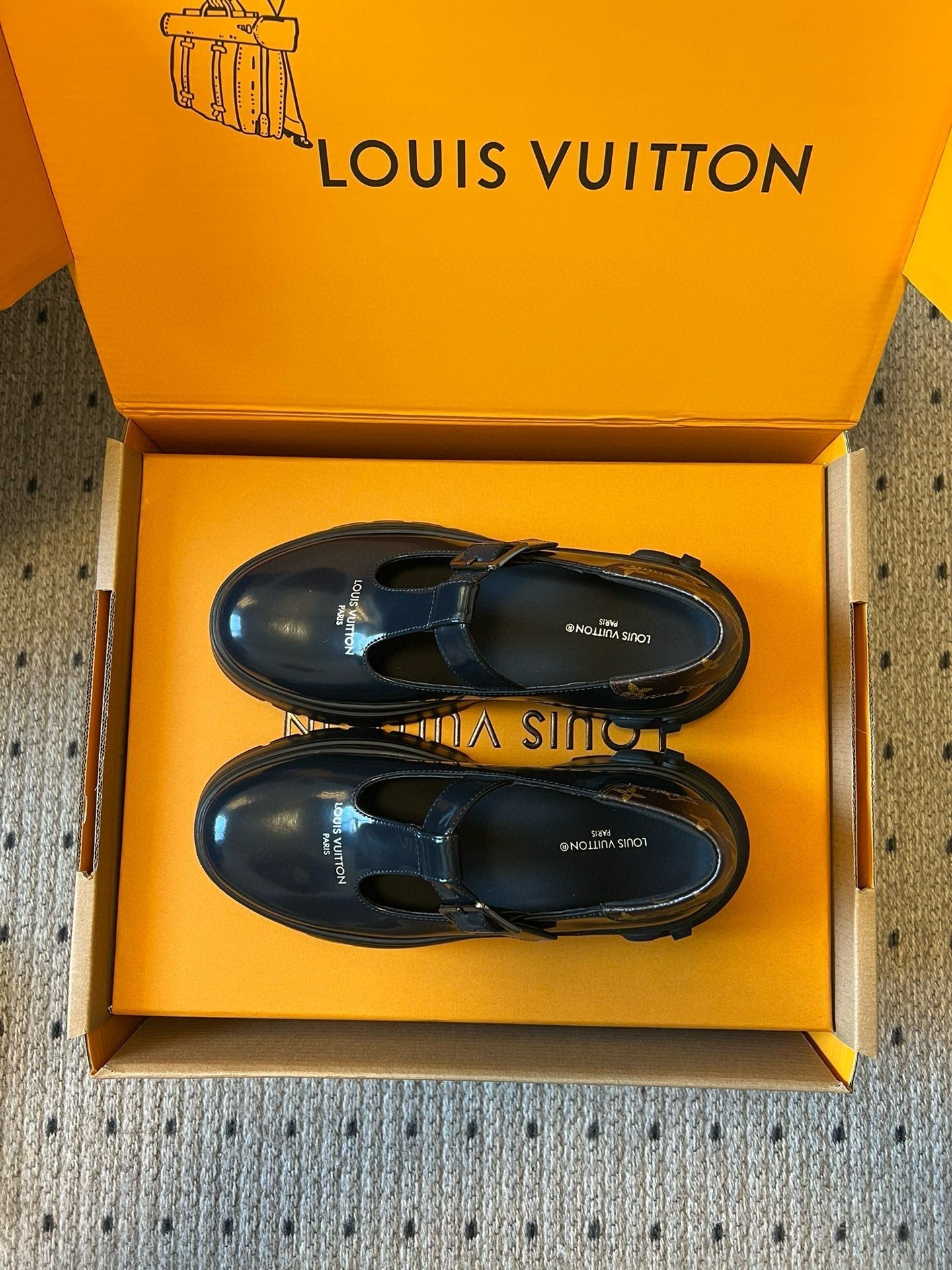 LV Squad Mary Jane 5cm Black Patent Leather 611113