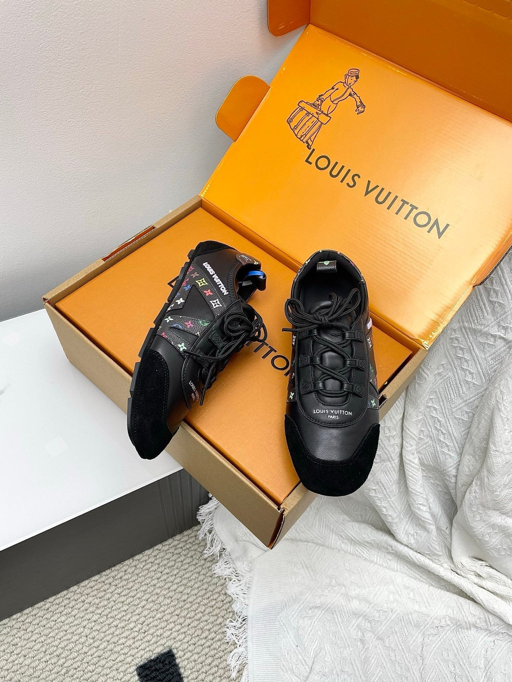 LV x TM Sneakerina Black Suede Cowhide 611115