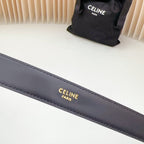 Medium Western Belt 25mm Black Calfskin Gold Loop Ghw