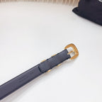 Medium Western Belt 25mm Black Calfskin Gold Loop Ghw