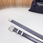 Medium Western Belt 25mm Black Snake Embossed Calfskin Shw