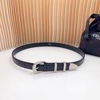 Medium Western Belt 25mm Black Snake Embossed Calfskin Shw