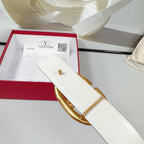 The Bold Edition Revesible Belt 30mm White Calfskin Gold Buckle